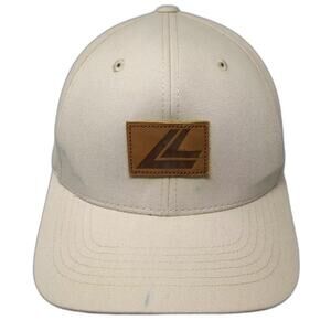 Lange Snapback Hat Beige One Size Leather Patch Winter Skiing Boot Brand Gear